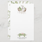 Englischer Garten elegantes Monogramm-Schreibpapie Briefpapier (Vorne/Hinten)