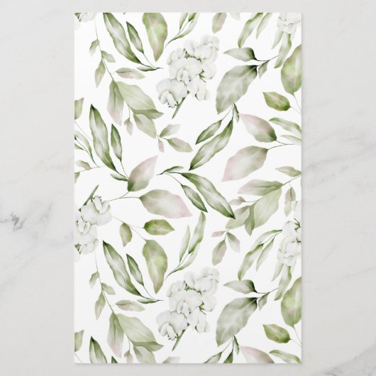 Englischer Garten elegantes Monogramm-Schreibpapie Briefpapier (Rückseite)