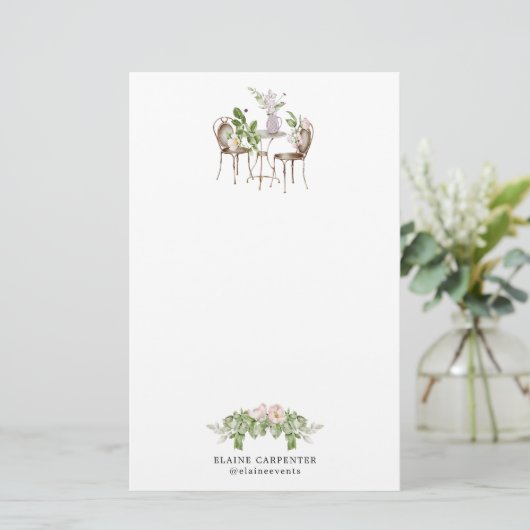 Englischer Garten elegantes Monogramm-Schreibpapie Briefpapier (Stehend Vorderseite)