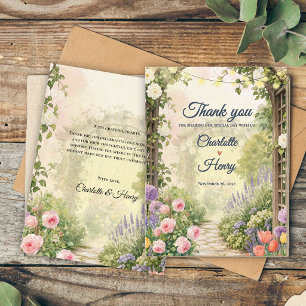 Englischer Garten Floral Arbor Hochzeit Danke Postkarte