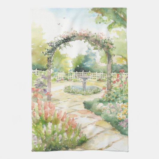 Englischer Garten Geschirrtuch (Vertikal)