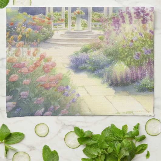 Englischer Garten Geschirrtuch (Gefaltet)