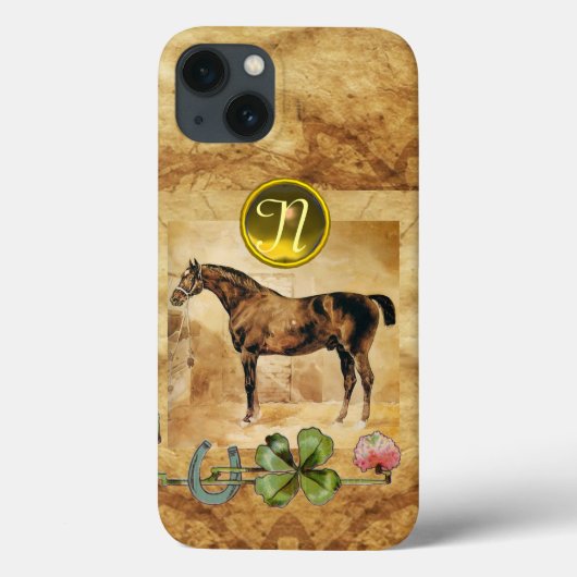 ENGLISCHER HORSE, HORSESHOE UND KLEEBLATT-MONOGRAM Case-Mate iPhone HÜLLE (Rückseite)