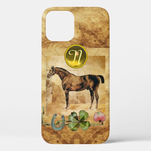 ENGLISCHER HORSE, HORSESHOE UND KLEEBLATT-MONOGRAM Case-Mate iPhone HÜLLE (Rückseite)