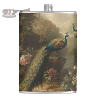 Englischer Landgut-Pfau-Trio-Taschenflakon Flachmann