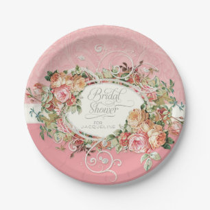 Englischer Landhaus Vintage Antike Rosen Blumenstr Pappteller