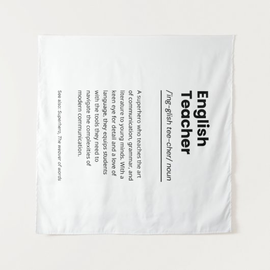 Englischer Lehrer Definition Druckwertschätzung Ge Wandteppich (Vorderseite (Horizontal))