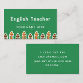 Englischer Lehrer Farbenfrohe Stifte Lebendige Hel Visitenkarte (Vorne/Hinten)