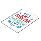 Englischer Lehrer Ich lehre Englische Angebotsbewe Notizblock (Linke Seite)