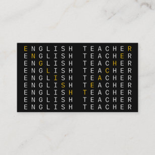 Englischer Lehrer Lehrer Lehrer Wiederholtes Word- Visitenkarte