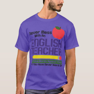 Englischer Lehrer Lesen von Büchern Vokabular Gram T-Shirt