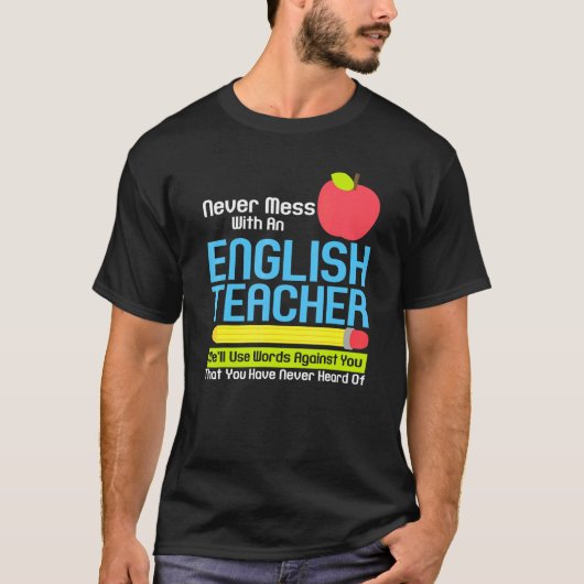 Englischer Lehrer Spaß Lesen von Büchern Vokabular T-Shirt (Vorderseite)