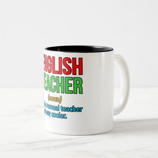 Englischer LehrerDefinition-Sprachkenntnisse Zweifarbige Tasse (VorderseiteRechts)