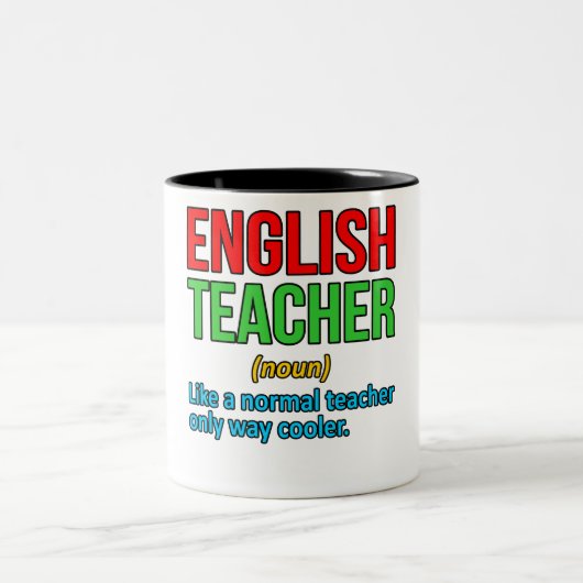Englischer LehrerDefinition-Sprachkenntnisse Zweifarbige Tasse (Mittel)