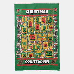Englischer Mastiff Countdown Weihnachten Advent Hu Geschirrtuch