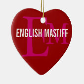 Englischer Mastiff-Monogramm-Entwurf Keramik Ornament (Rechts)