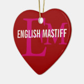 Englischer Mastiff-Monogramm-Entwurf Keramik Ornament (Links)