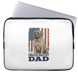 Englischer Mastiff-Vater Patriotisches Vintage-Hun Laptopschutzhülle