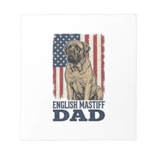 Englischer Mastiff-Vater Patriotisches Vintage-Hun Notizblock