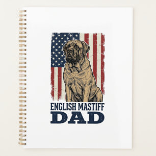 Englischer Mastiff-Vater Patriotisches Vintage-Hun Planer
