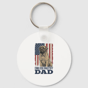 Englischer Mastiff-Vater Patriotisches Vintage-Hun Schlüsselanhänger
