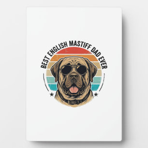 Englischer Mastiff-Vater Vintage-Sonnenuntergang-H Fotoplatte