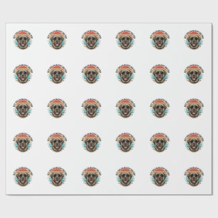 Englischer Mastiff-Vater Vintage-Sonnenuntergang-H Geschenkpapier