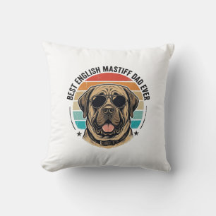 Englischer Mastiff-Vater Vintage-Sonnenuntergang-H Kissen