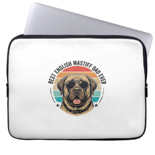 Englischer Mastiff-Vater Vintage-Sonnenuntergang-H Laptopschutzhülle