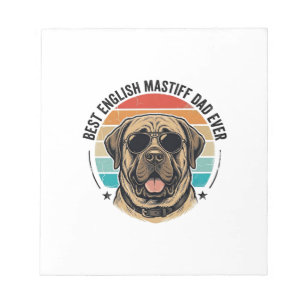 Englischer Mastiff-Vater Vintage-Sonnenuntergang-H Notizblock