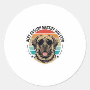 Englischer Mastiff-Vater Vintage-Sonnenuntergang-H Runder Aufkleber