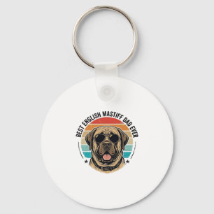 Englischer Mastiff-Vater Vintage-Sonnenuntergang-H Schlüsselanhänger