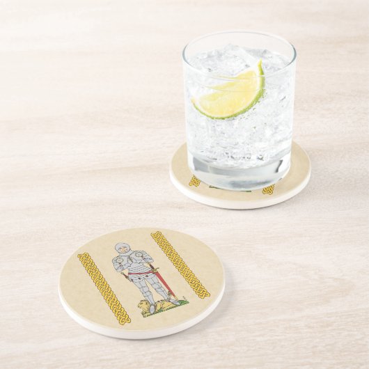 Englischer Mittelalter Ritter Circa 1430 Getränkeuntersetzer (Seite)