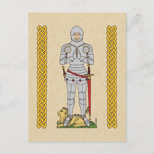 Englischer Mittelalter Ritter Circa 1430 Postkarte (Vorderseite)