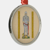 Englischer Mittelalter Ritter Circa 1430 Silbernes Ornament (Rechts)