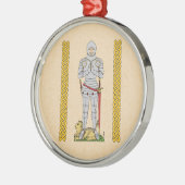 Englischer Mittelalter Ritter Circa 1430 Silbernes Ornament (Links)