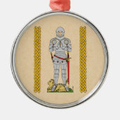 Englischer Mittelalter Ritter Circa 1430 Silbernes Ornament (Vorne)