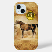 ENGLISCHER PFERD IM STABILEN BROWPARKIERMONOGRAM Case-Mate iPhone HÜLLE (Rückseite)
