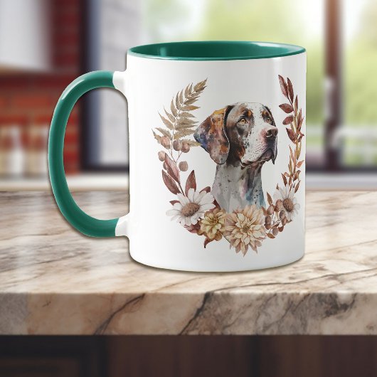 Englischer Pointer Dog Herbstkranz Tasse
