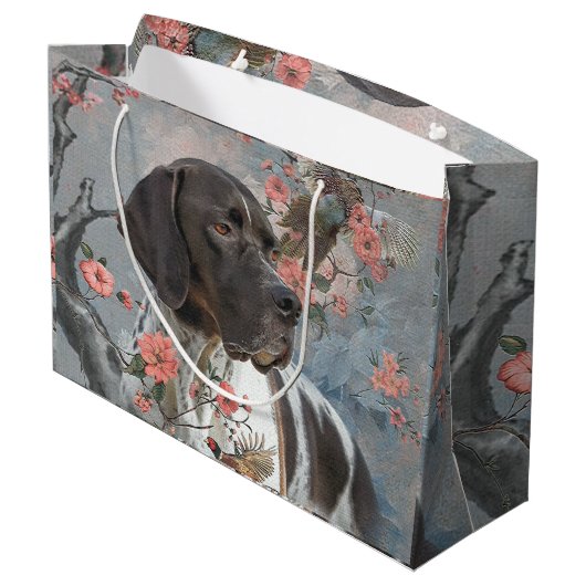 Englischer Pointer Große Geschenktüte (Rückseite Schrägansicht)