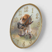 Englischer Pointer Große Wanduhr (Winkel)