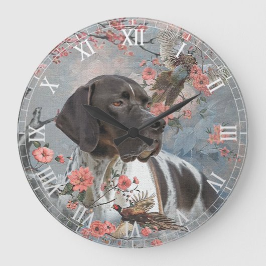 Englischer Pointer Große Wanduhr (Vorderseite)