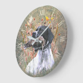 Englischer Pointer Große Wanduhr (Winkel)