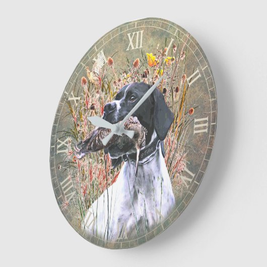 Englischer Pointer Große Wanduhr (Winkel)