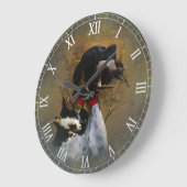 Englischer Pointer Große Wanduhr (Winkel)