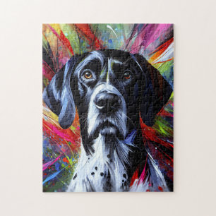 Englischer Pointer Hund Acryl Druck Bunt Puzzle