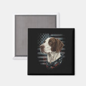 Englischer Pointer-Hund Amerikanische Flagge Patri Magnet (Vorderseite/Rückseite)