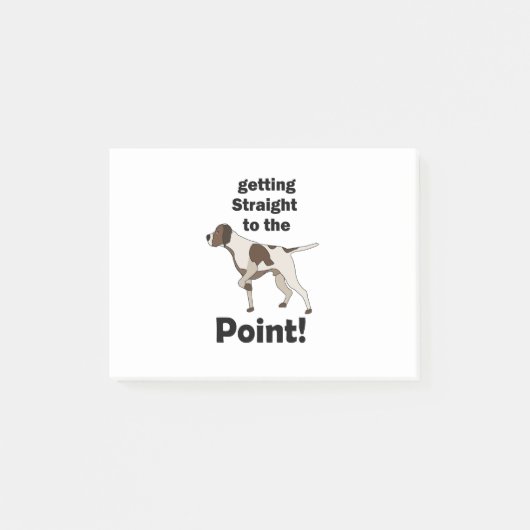 Englischer Pointer kommt direkt zum Punkt Post-it Klebezettel (Vorderseite)