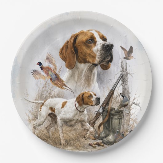 Englischer Pointer Pappteller (Vorderseite)