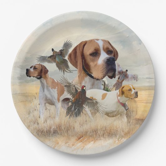 Englischer Pointer Pappteller (Vorderseite)